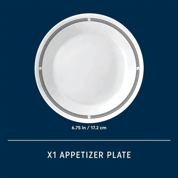 Corelle Dinnerware- Lightweight Brasserie 6.75 Appetizer Plate, 6-pack