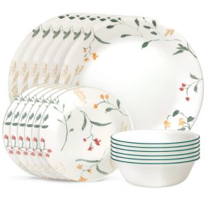 Corelle Dinnerware- Lightweight Wildflower Scatter 18-piece Dinnerware Set, Service for 6