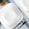 Corelle Dinnerware- Lightweight Square? Pure White 12-piece Dinnerware Set with Appetizer Plates, Service for 4 Corelle Dinnerware- Lightweight Square? Pure White 12-piece Dinnerware Set with Appetizer Plates, Service for 4