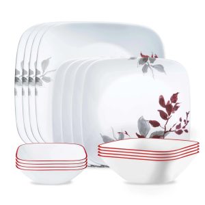Corelle Dinnerware- Lightweight Kyoto Leaves 16-piece Dinnerware Set, Service for 4 Corelle Dinnerware- Lightweight Kyoto Leaves 16-piece Dinnerware Set, Service for 4