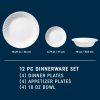 Corelle Dinnerware- Lightweight Enhancements 12-piece Dinnerware Set, Service for 4 Corelle Dinnerware- Lightweight Enhancements 12-piece Dinnerware Set, Service for 4