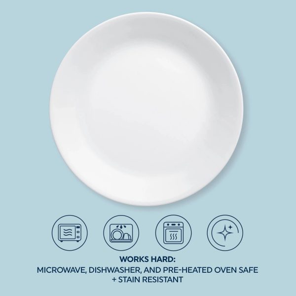 Corelle Dinnerware- Lightweight Winter Frost White 16-piece Mugless Dinnerware Set, Service for 4 Corelle Dinnerware- Lightweight Winter Frost White 16-piece Mugless Dinnerware Set, Service for 4