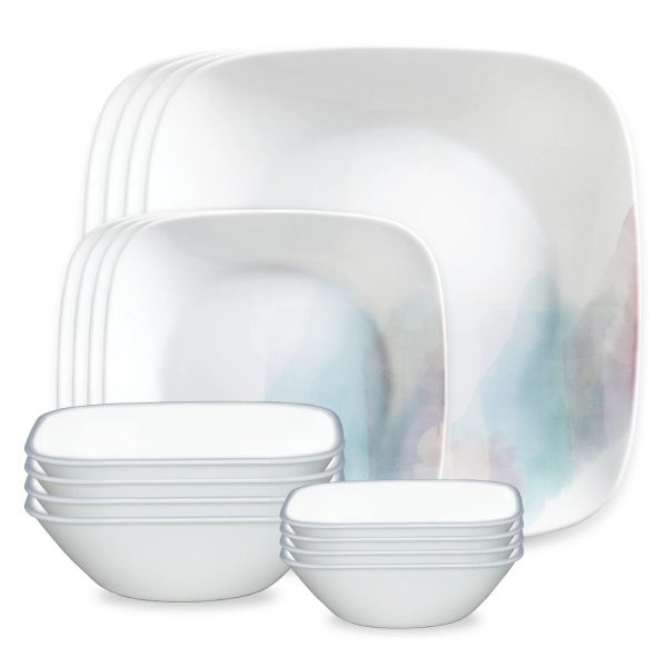 Corelle Dinnerware- Lightweight Aquarello 16-piece Dinnerware Set, Service for 4