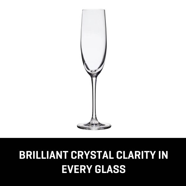 Corelle Dinnerware- Lightweight Bangkok Bliss Champagne Flute Glasses (4-Pieces), 6-ounce, Dishwasher Safe, Lead-free Crystalline