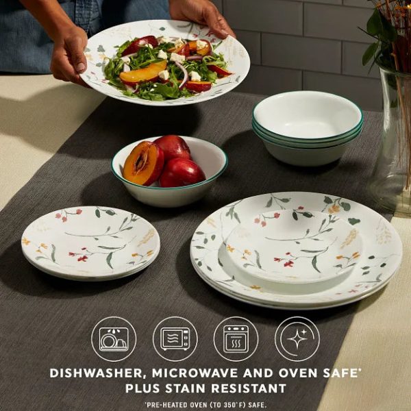 Corelle Dinnerware- Lightweight Wildflower Scatter 32-piece Dinnerware Set, Service for 8 Corelle Dinnerware- Lightweight Wildflower Scatter 32-piece Dinnerware Set, Service for 8