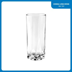 Corelle Dinnerware- Lightweight Cienna Long Drink Glasses (4-Pieces), 14.5-ounce, dishwasher Safe