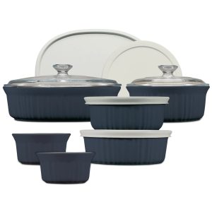 Corelle Dinnerware- Lightweight French Colors 12-piece Oval Bakeware Set, Navy Corelle Dinnerware- Lightweight French Colors 12-piece Oval Bakeware Set, Navy