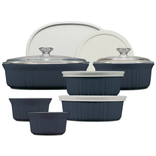 Corelle Dinnerware- Lightweight French Colors 12-piece Oval Bakeware Set, Navy Corelle Dinnerware- Lightweight French Colors 12-piece Oval Bakeware Set, Navy
