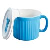 Corelle Dinnerware- Lightweight 20-ounce Light Blue Meal Mug? with Vented Lid