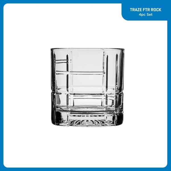 Corelle Dinnerware- Lightweight Traze FTR Rocks Glasses (4-Pieces), 12-ounce, Dishwasher Safe