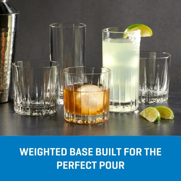 Corelle Dinnerware- Lightweight Traze PRE Highball Glasses (4-Pieces), 12-ounce, Dishwasher Safe