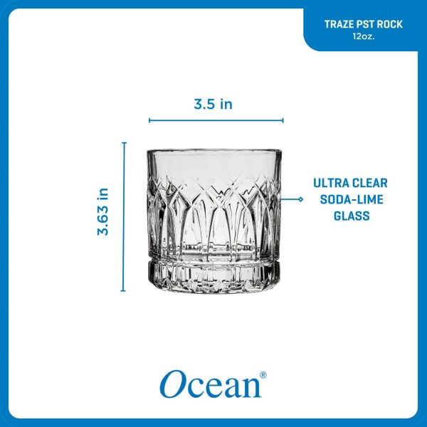 Corelle Dinnerware- Lightweight Traze PST Rocks Glasses (4-Pieces), 12-ounce, Dishwasher Safe