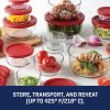 Corelle Dinnerware- Lightweight Anchor Hocking 26 Piece Glass Storage Containers with Lids (13 Glass Food Storage Containers & 13 Red SnugFit Lids)