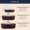 Corelle Dinnerware- Lightweight French Colors 6-piece Bakeware Set, Cabernet