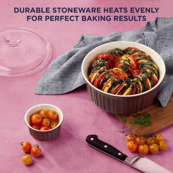 Corelle Dinnerware- Lightweight French Colors 12-piece Bakeware Set, Cabernet