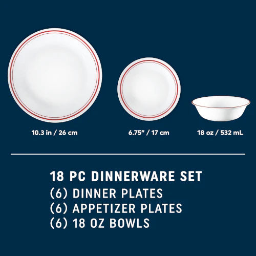 Corelle Dinnerware- Lightweight Logan 18-pc Dinnerware Set, Service for 6 Corelle Dinnerware- Lightweight Logan 18-pc Dinnerware Set, Service for 6