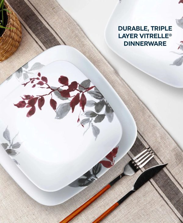 Corelle Dinnerware- Lightweight Kyoto Leaves 16-piece Dinnerware Set, Service for 4 Corelle Dinnerware- Lightweight Kyoto Leaves 16-piece Dinnerware Set, Service for 4