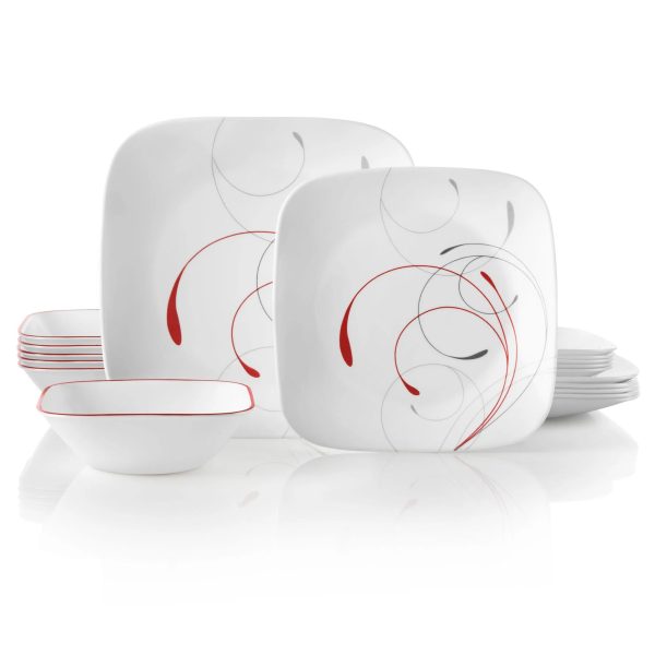 Corelle Dinnerware- Lightweight Square Splendor 18-piece Dinnerware Set, Service for 6 Corelle Dinnerware- Lightweight Square Splendor 18-piece Dinnerware Set, Service for 6