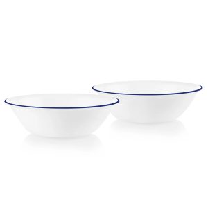Corelle Dinnerware- Lightweight Brilliant Blue Banded 2-quart Serving Bowls, 2-pack Corelle Dinnerware- Lightweight Brilliant Blue Banded 2-quart Serving Bowls, 2-pack