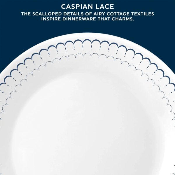 Corelle Dinnerware- Lightweight Caspian Lace 18-piece Dinnerware Set, Service for 6