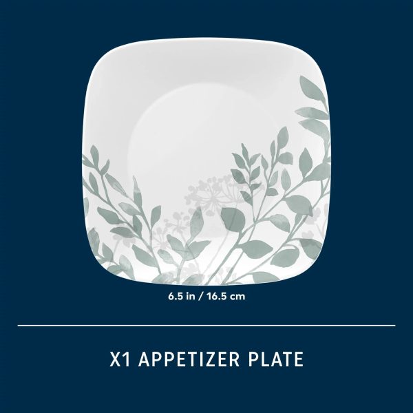 Corelle Dinnerware- Lightweight Square Amalie 6.5 Appetizer Plate