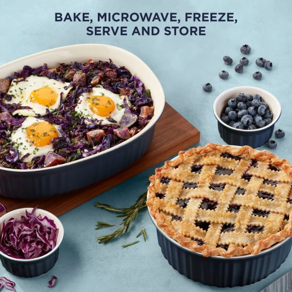 Corelle Dinnerware- Lightweight French Colors 12-piece Oval Bakeware Set, Navy Corelle Dinnerware- Lightweight French Colors 12-piece Oval Bakeware Set, Navy