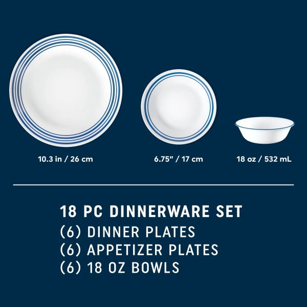 Corelle Dinnerware- Lightweight Laila 18-piece Dinnerware Set, Service for 6 Corelle Dinnerware- Lightweight Laila 18-piece Dinnerware Set, Service for 6