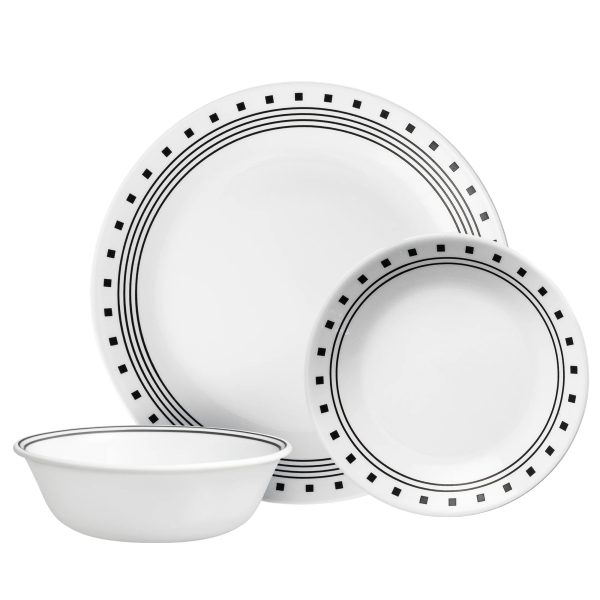 Corelle Dinnerware- Lightweight City Block 12-piece Dinnerware Set, Service for 4 Corelle Dinnerware- Lightweight City Block 12-piece Dinnerware Set, Service for 4