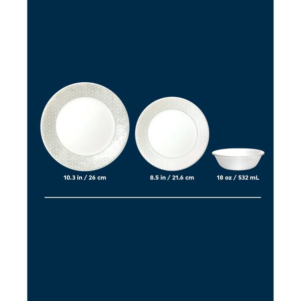 Corelle Dinnerware- Lightweight Knox 12-piece Dinnerware Set, Service for 4 Corelle Dinnerware- Lightweight Knox 12-piece Dinnerware Set, Service for 4