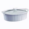 Corelle Dinnerware- Lightweight French White? 2.5-quart Oval Baking Dish with Lid