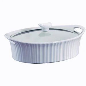 Corelle Dinnerware- Lightweight French White? 2.5-quart Oval Baking Dish with Lid Corelle Dinnerware- Lightweight French White? 2.5-quart Oval Baking Dish with Lid