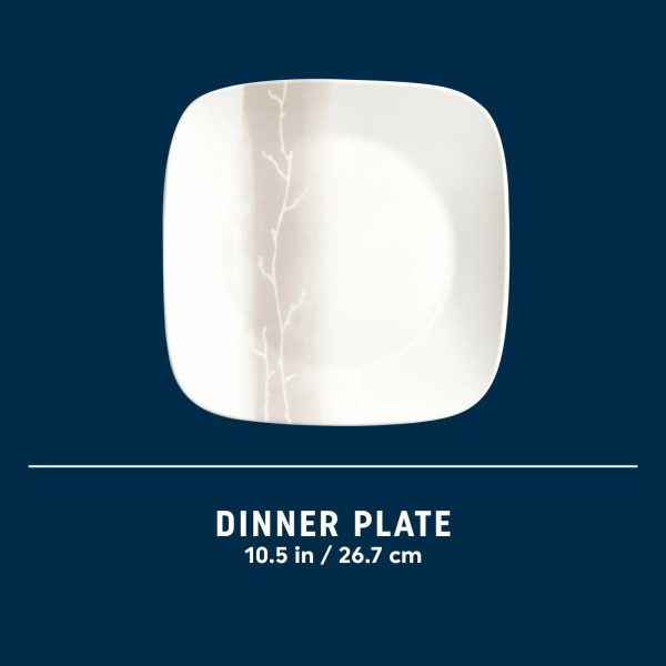 Corelle Dinnerware- Lightweight Square Wandering Grove 10.5 Dinner Plate