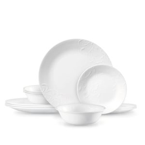 Corelle Dinnerware- Lightweight Madeline 12-piece Dinnerware Set, Service for 4