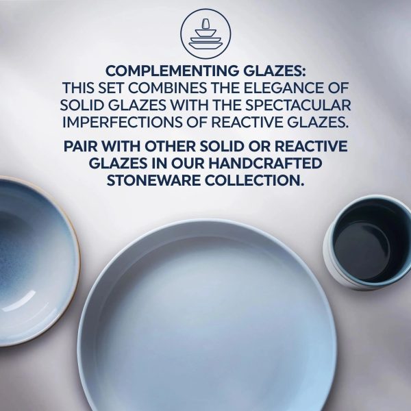 Corelle Dinnerware- Lightweight Stoneware 16-piece Dinnerware Set, Service for 4, Nordic Blue Corelle Dinnerware- Lightweight Stoneware 16-piece Dinnerware Set, Service for 4, Nordic Blue