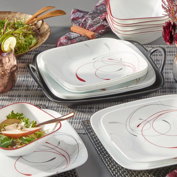 Corelle Dinnerware- Lightweight Square Splendor 18-piece Dinnerware Set, Service for 6