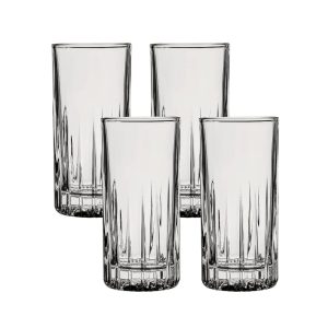 Corelle Dinnerware- Lightweight Traze PRE Highball Glasses (4-Pieces), 12-ounce, Dishwasher Safe