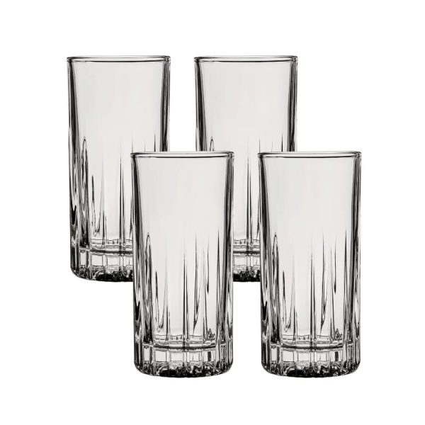 Corelle Dinnerware- Lightweight Traze PRE Highball Glasses (4-Pieces), 12-ounce, Dishwasher Safe