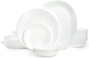 Corelle Dinnerware- Lightweight Winter Frost White 38-piece Dinnerware Set, Service for 12