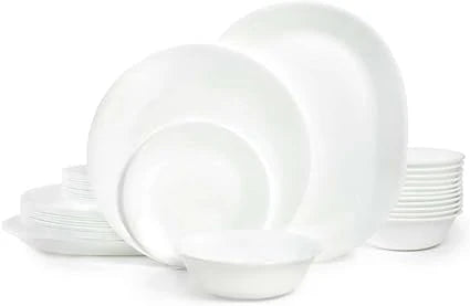 Corelle Dinnerware- Lightweight Winter Frost White 38-piece Dinnerware Set, Service for 12 Corelle Dinnerware- Lightweight Winter Frost White 38-piece Dinnerware Set, Service for 12