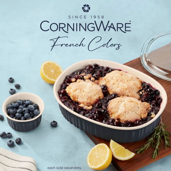 Corelle Dinnerware- Lightweight French Colors 2.5-quart Oval Baking Dish, Navy