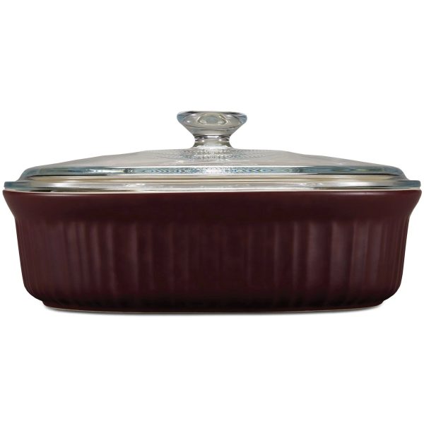 Corelle Dinnerware- Lightweight French Colors 2.5-quart Oval Baking Dish, Cabernet