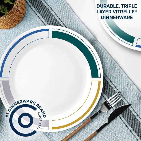 Corelle Dinnerware- Lightweight Color Block 10.25 Dinner Plate