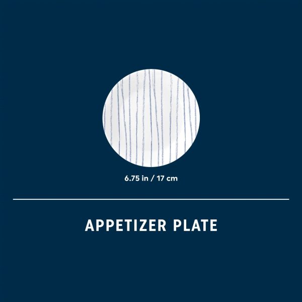 Corelle Dinnerware- Lightweight Botanical Stripes 6.75 Appetizer Plate