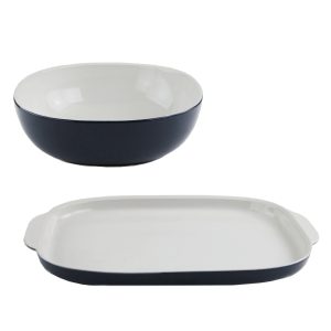 Corelle Dinnerware- Lightweight 2-piece Serving Set, Midnight Blue Corelle Dinnerware- Lightweight 2-piece Serving Set, Midnight Blue