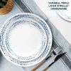 Corelle Dinnerware- Lightweight Ocean Blues 16-piece Mugless Dinnerware Set, Service of 4