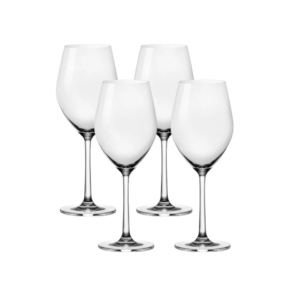 Corelle Dinnerware- Lightweight Sondria White Wine Glasses (4-pieces), 14-ounce, Dishwasher Safe