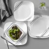 Corelle Dinnerware- Lightweight Square Simple Sketch 18-piece Dinnerware Set, Service for 6 Corelle Dinnerware- Lightweight Square Simple Sketch 18-piece Dinnerware Set, Service for 6