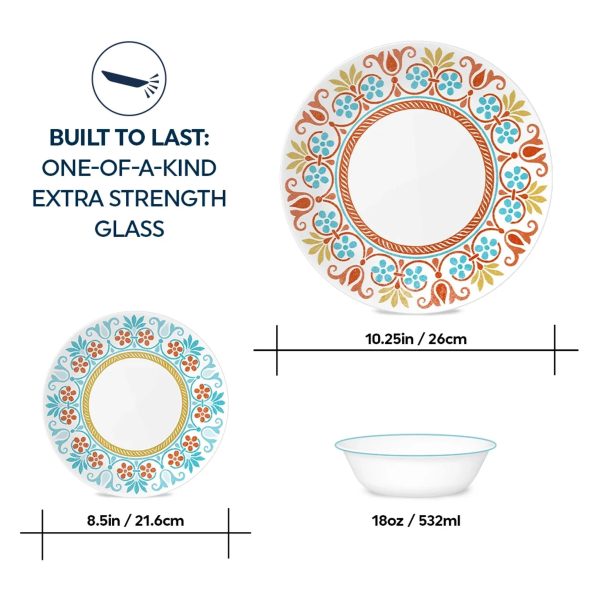 Corelle Dinnerware- Lightweight Global Collection Terracotta Dreams 12-piece Dinnerware Set, Service for 4 Corelle Dinnerware- Lightweight Global Collection Terracotta Dreams 12-piece Dinnerware Set, Service for 4