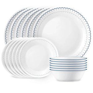 Corelle Dinnerware- Lightweight Caspian Lace 18-piece Dinnerware Set, Service for 6