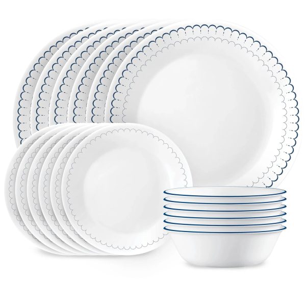 Corelle Dinnerware- Lightweight Caspian Lace 18-piece Dinnerware Set, Service for 6
